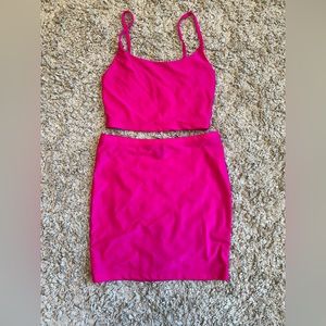 Two piece hot pink SHEIN outfit. Size XS